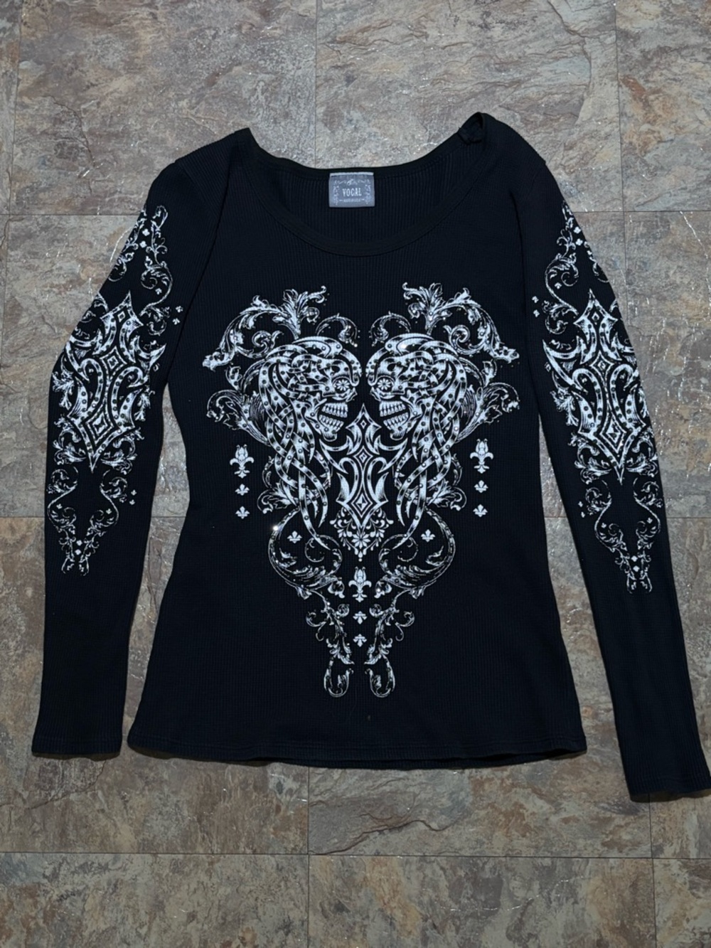 Vocal Black Long-Sleeve Graphic Top